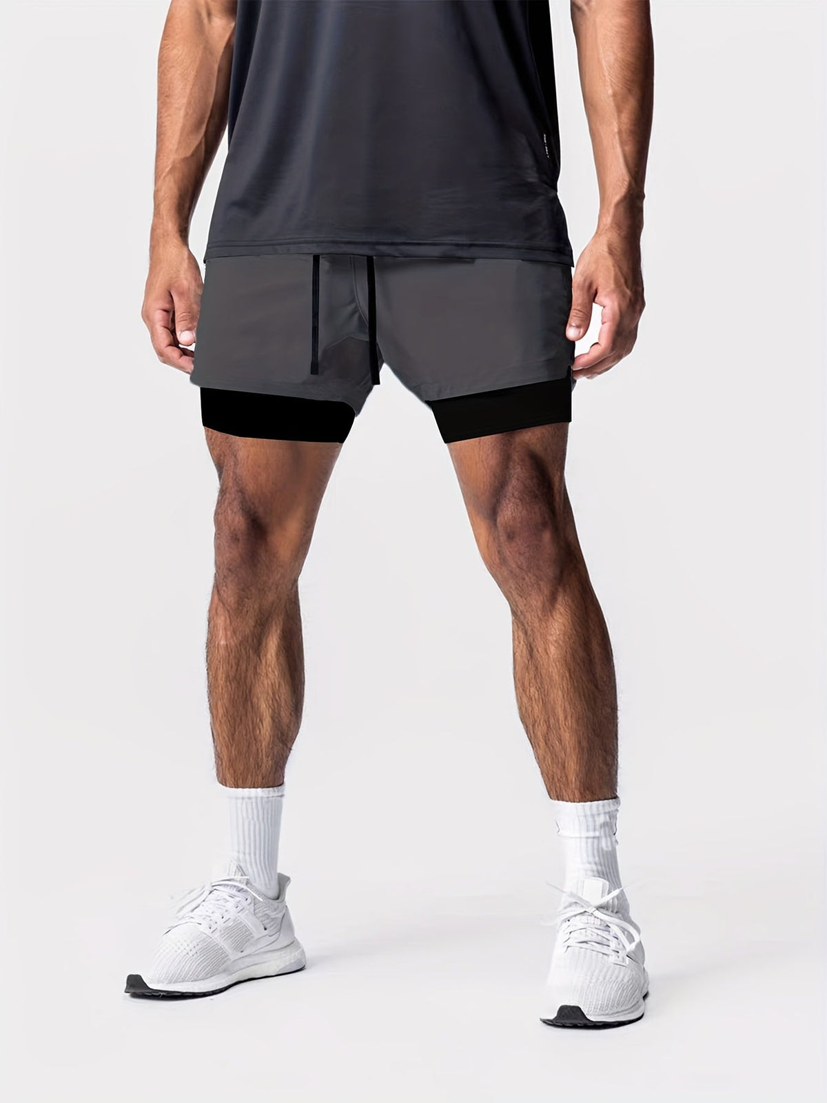 Men's 2-in-1 gym shorts – colour option