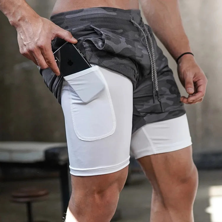 Men's Camo & Solid Running Shorts