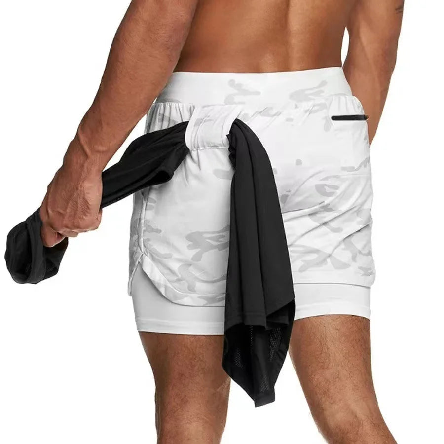 Men's Camo & Solid Running Shorts