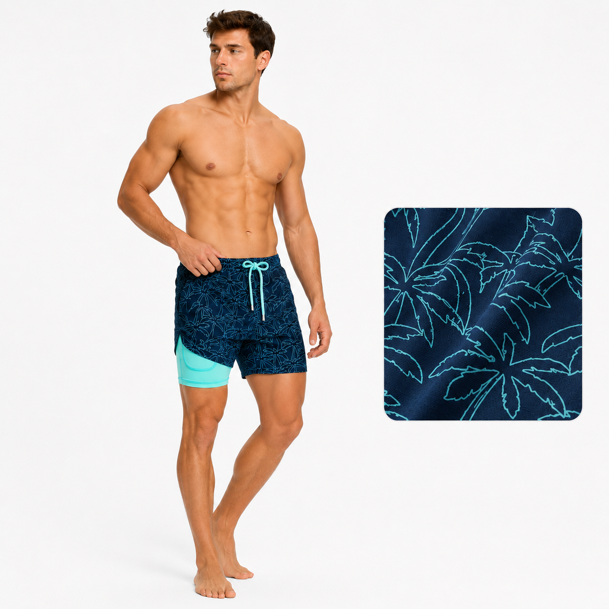 Men's compression-lined swim shorts – colour option