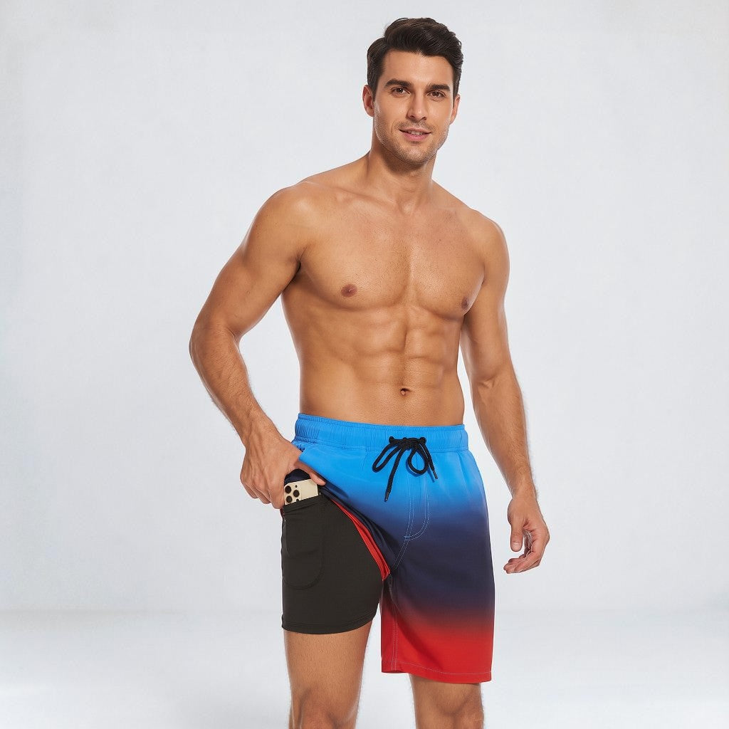 Men's compression-lined swim shorts – detail view