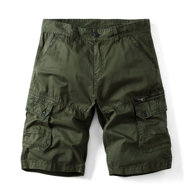 Men's cotton long cargo shorts – colour option