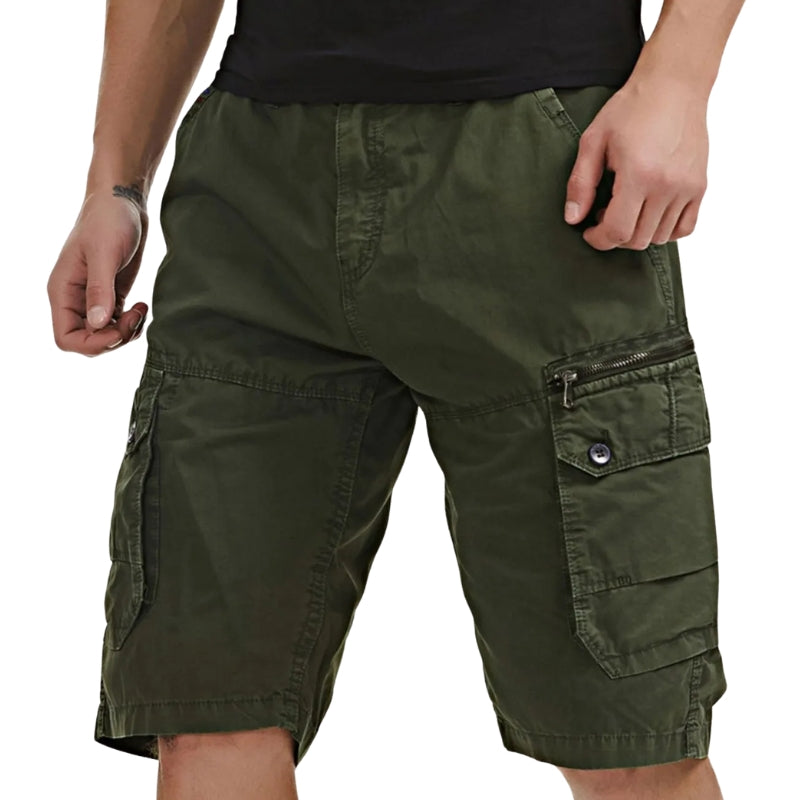Men's cotton long cargo shorts – colour option