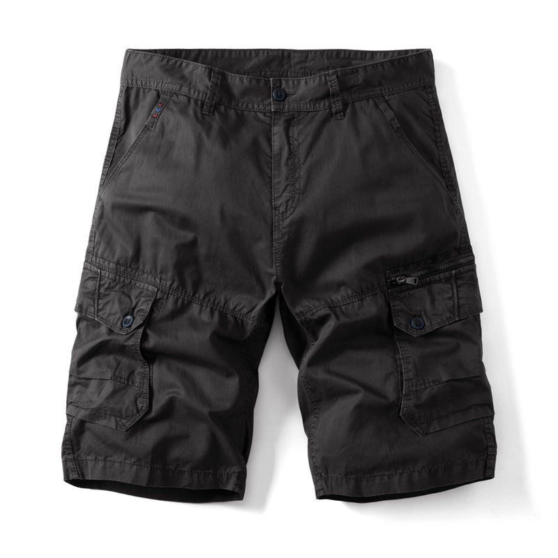 Men's cotton long cargo shorts – colour option