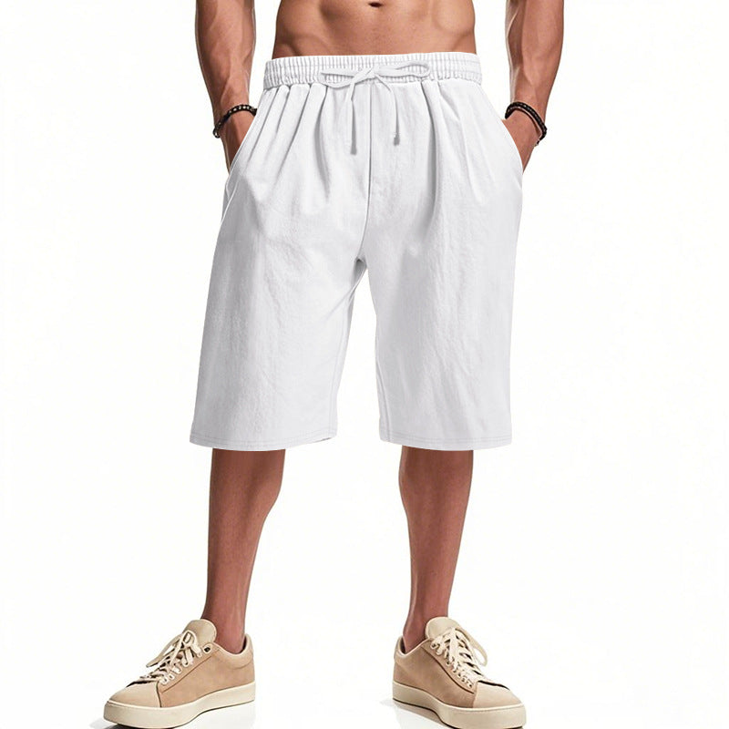 Men's cotton-blend Bermuda shorts – colour option