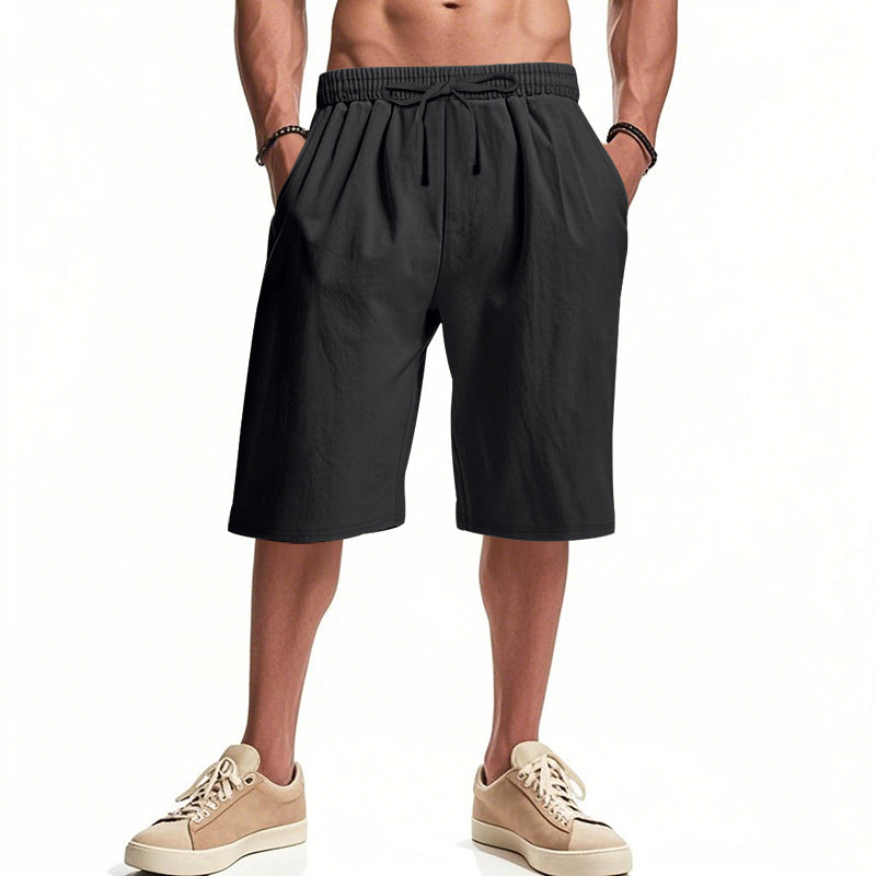 Men's Cotton-Blend Bermuda Shorts with Drawstring Waist