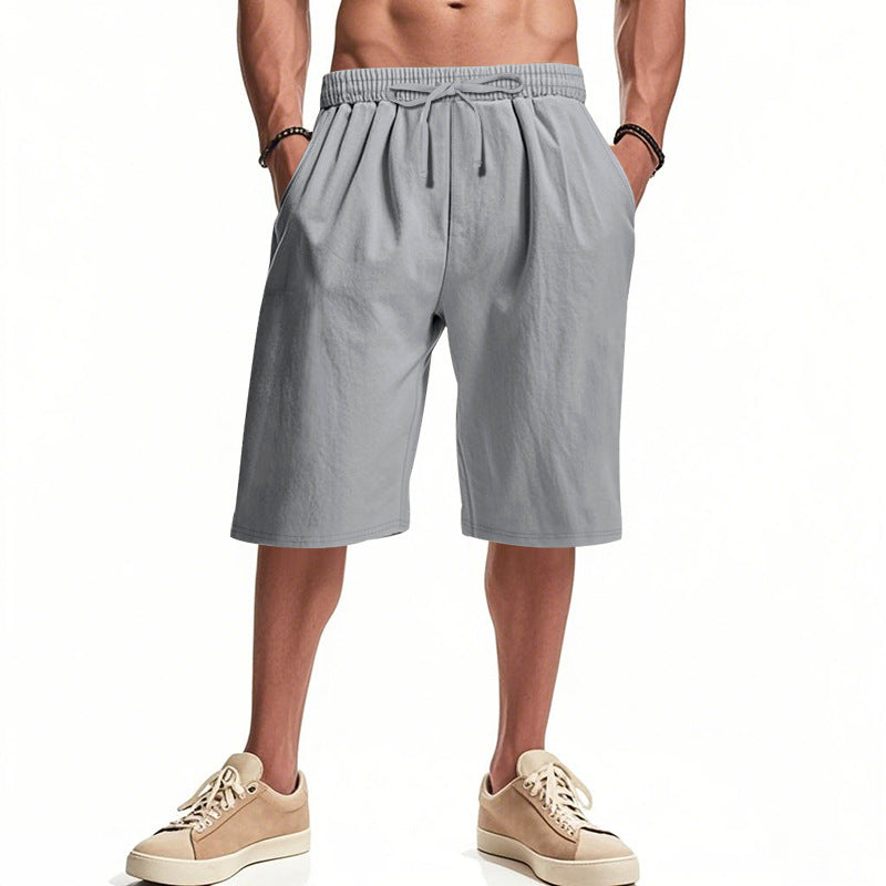 Men's Cotton-Blend Bermuda Shorts with Drawstring Waist