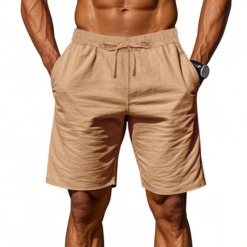 Men's Cotton-Blend Elastic Waist Casual Shorts
