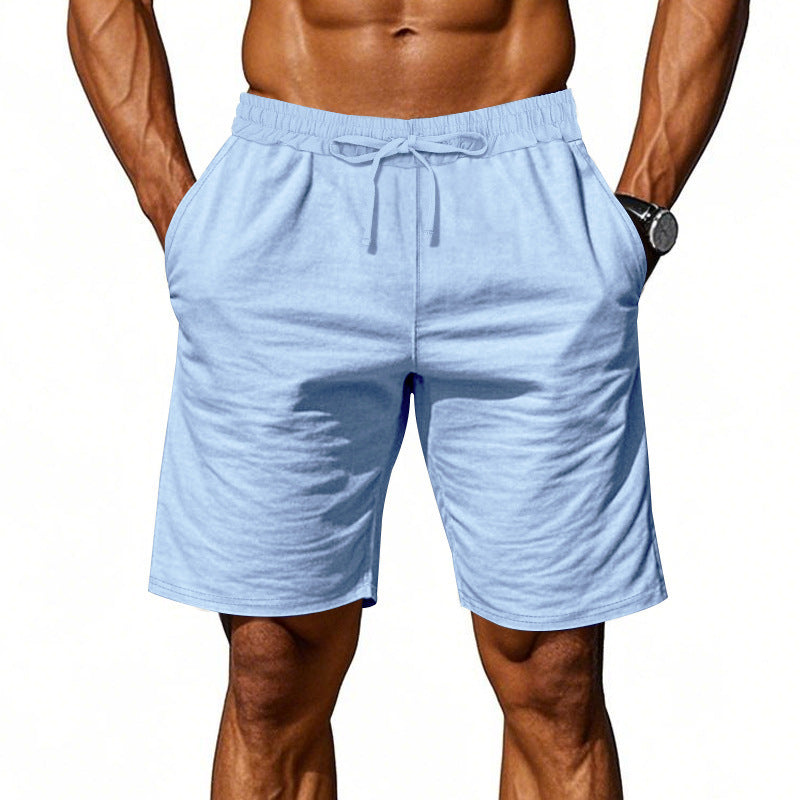 Men's Cotton-Blend Elastic Waist Casual Shorts