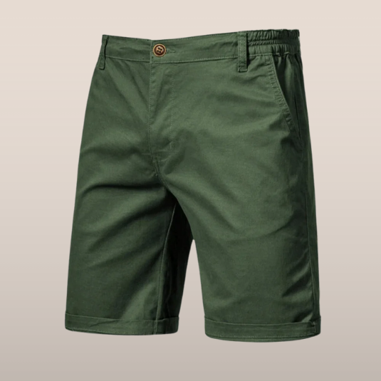 Men's cotton-blend pull-on chino shorts with elastic waist