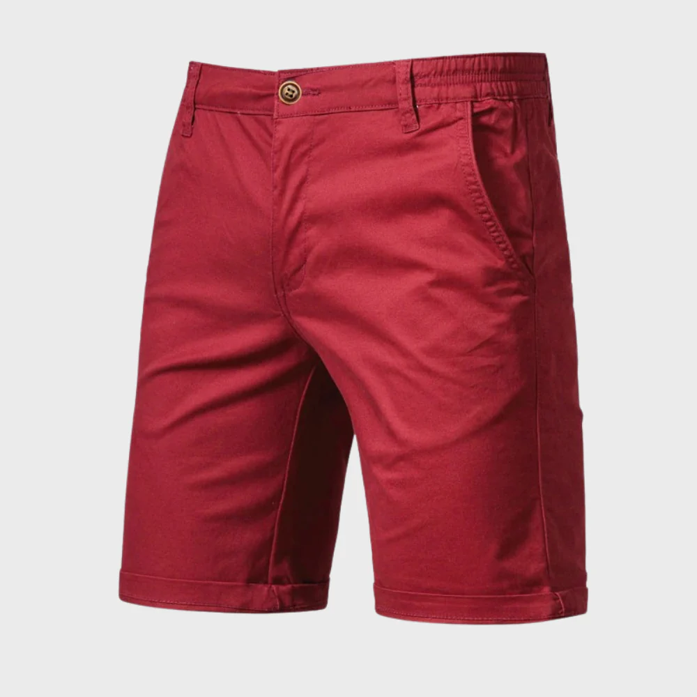 Men's cotton-blend chino shorts – colour option