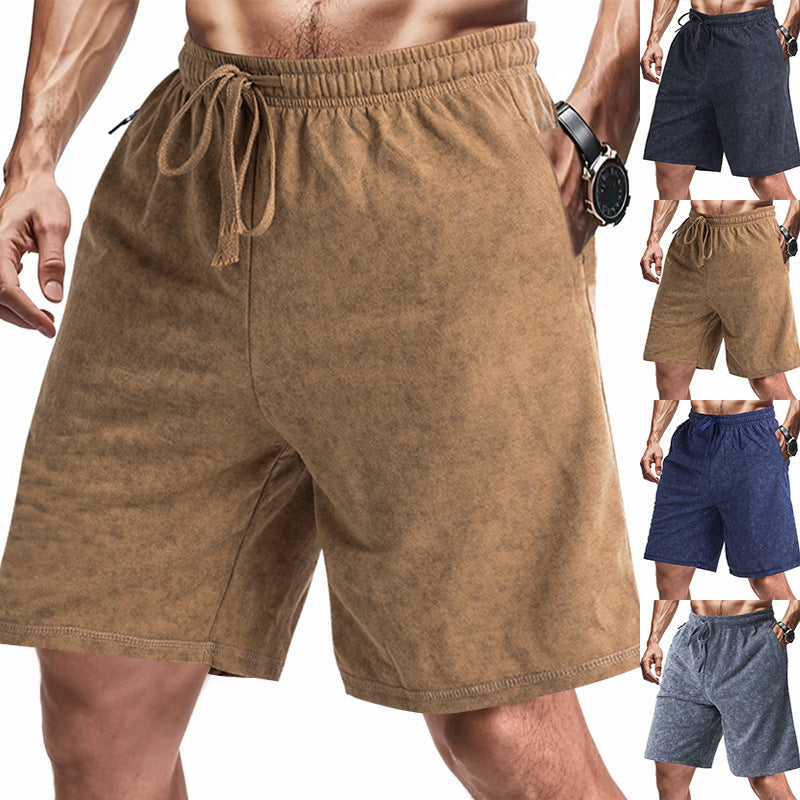 Men's cotton-blend terry shorts with drawstring waist