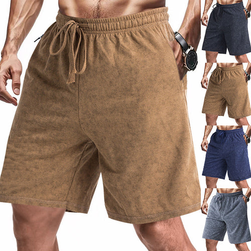 Men's cotton-blend terry shorts with drawstring waist