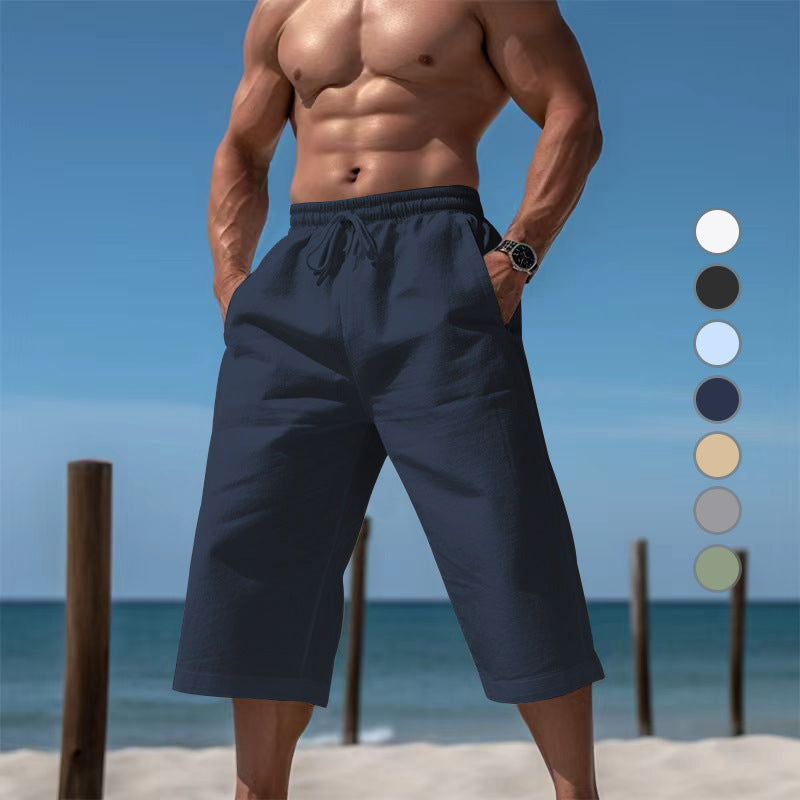 Men's cotton-linen Bermuda shorts – alternate view