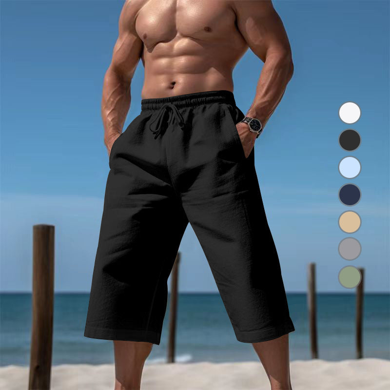 Men's cotton-linen Bermuda shorts – alternate view