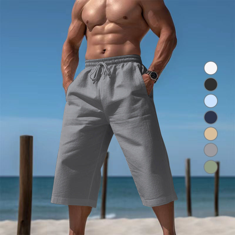 Men's cotton-linen Bermuda shorts – alternate view