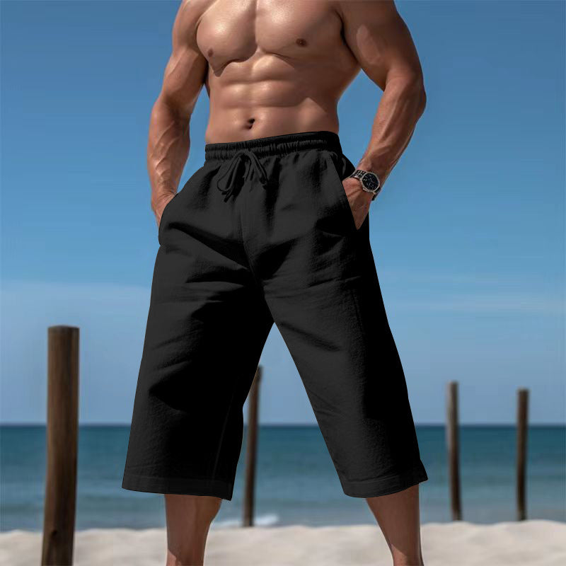 Men's cotton-linen Bermuda shorts – alternate view