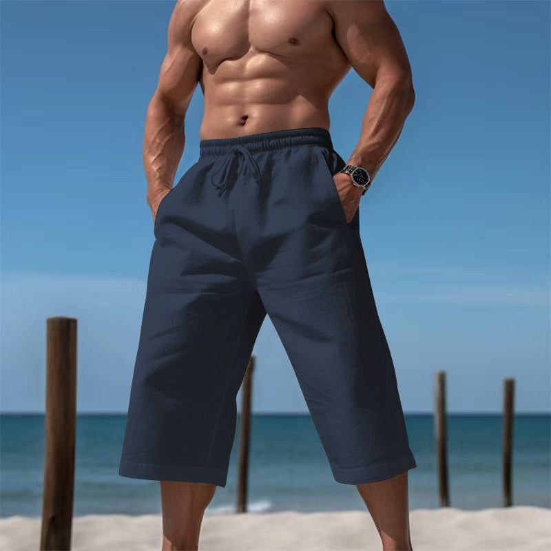 Men's cotton-linen Bermuda shorts – alternate view