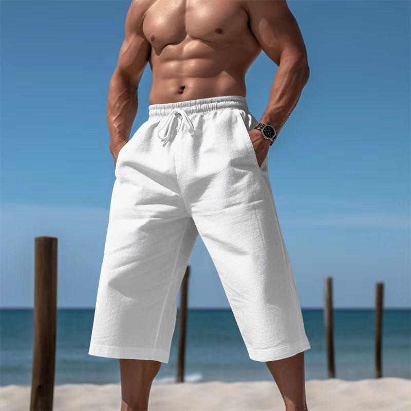 Men's Cotton-Linen Blend Bermuda Shorts