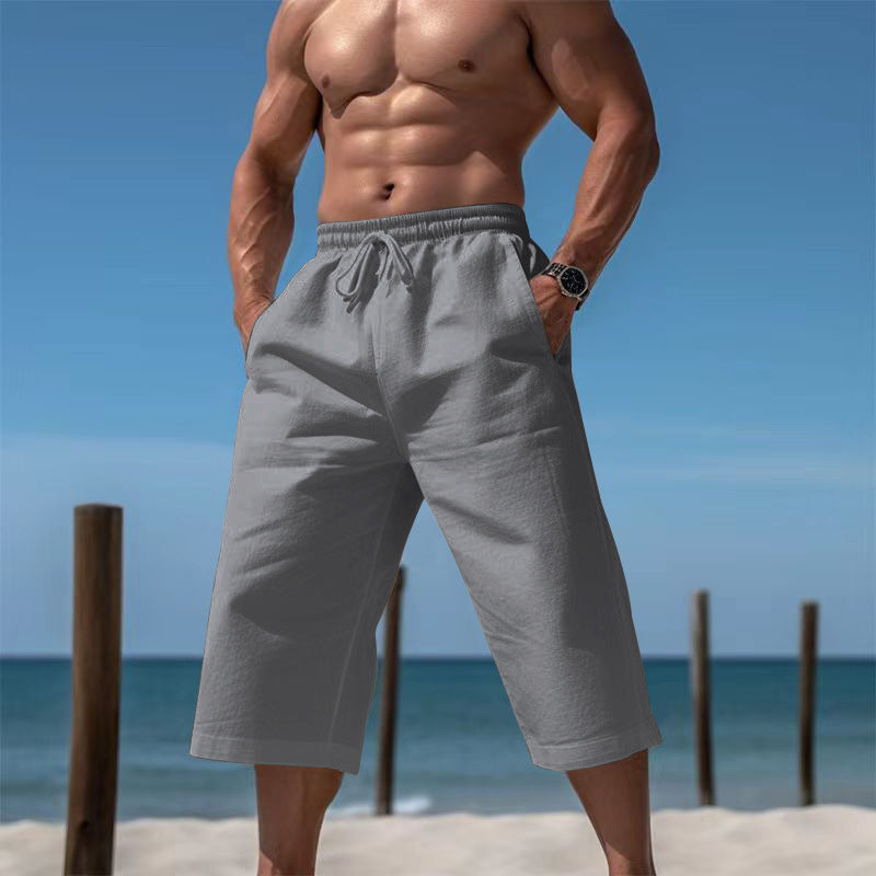 Men's Cotton-Linen Blend Bermuda Shorts