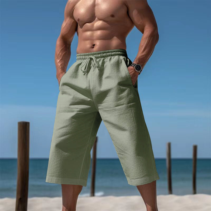 Men's Cotton-Linen Blend Bermuda Shorts