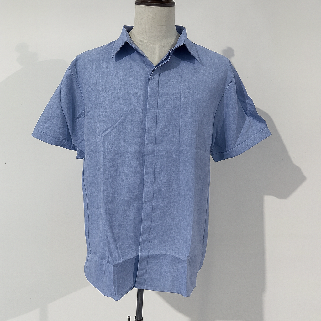 Men's cotton-linen short-sleeve shirt – colour option