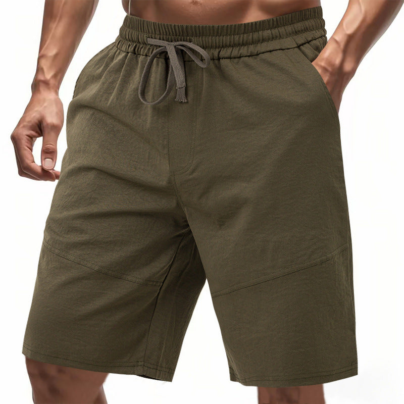 Men's cotton-linen drawstring shorts – colour option