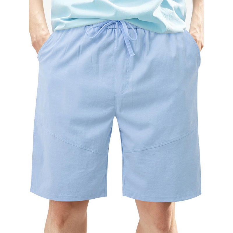 Men's cotton-linen drawstring shorts – colour option