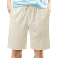 Men's Cotton-Linen Blend Straight Leg Drawstring Shorts