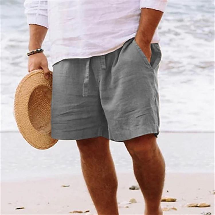 Men's crinkle cotton-linen Bermuda shorts – alternate view
