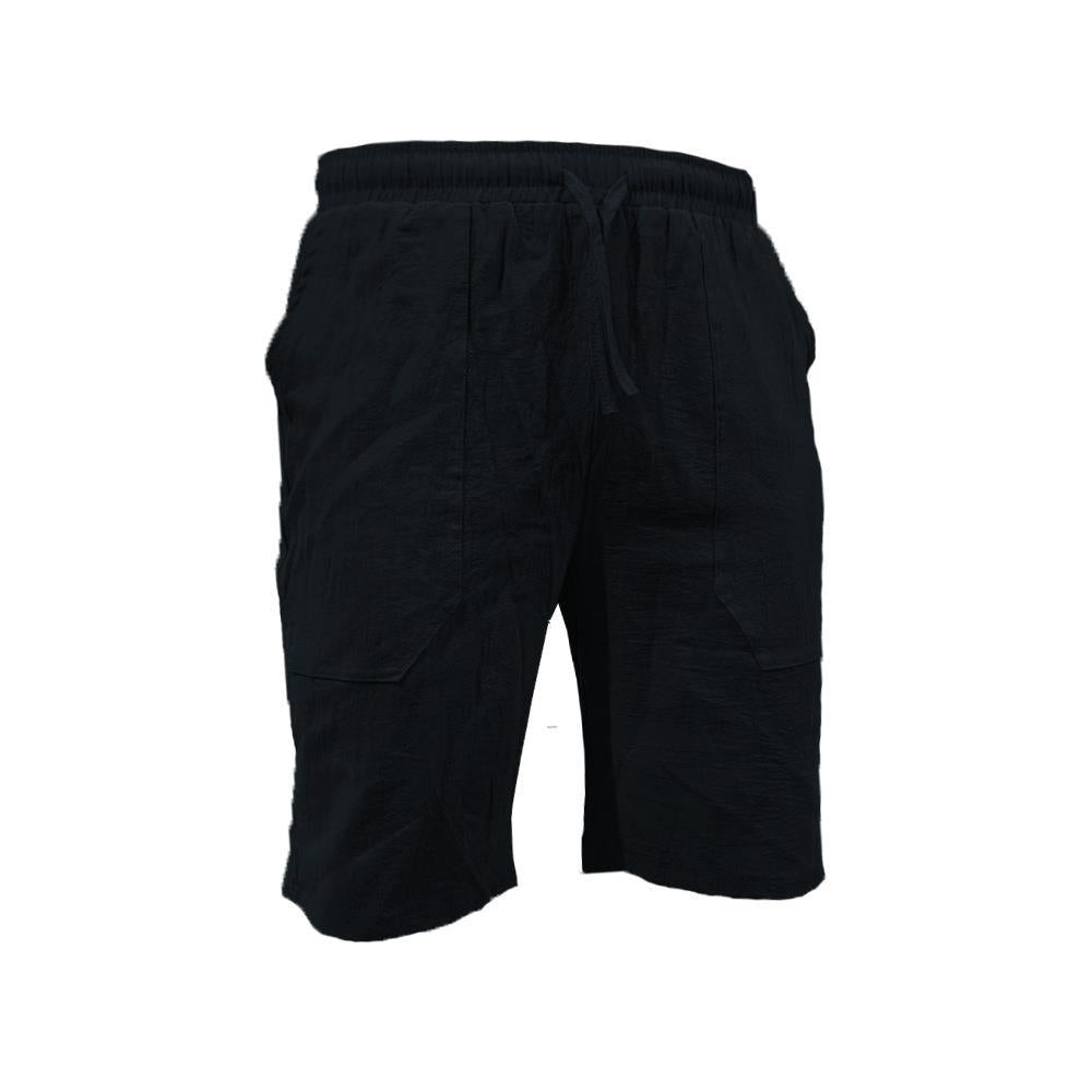 Men's crinkle cotton-linen Bermuda shorts – detail view