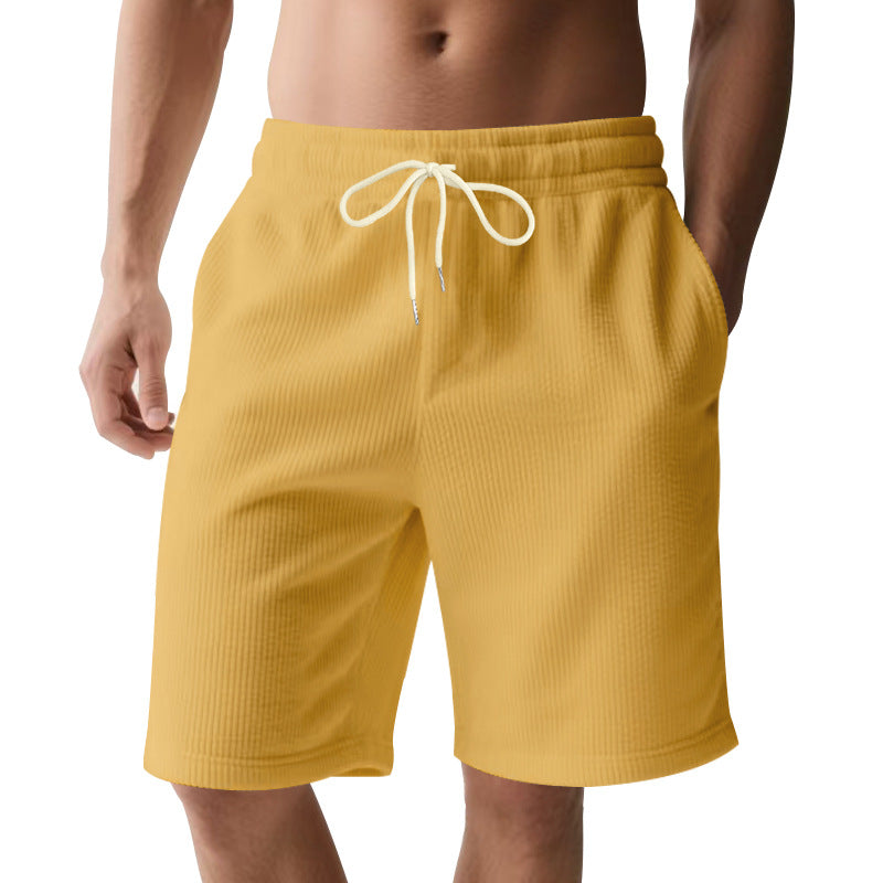 Men's Fine Rib Texture Bermuda Shorts