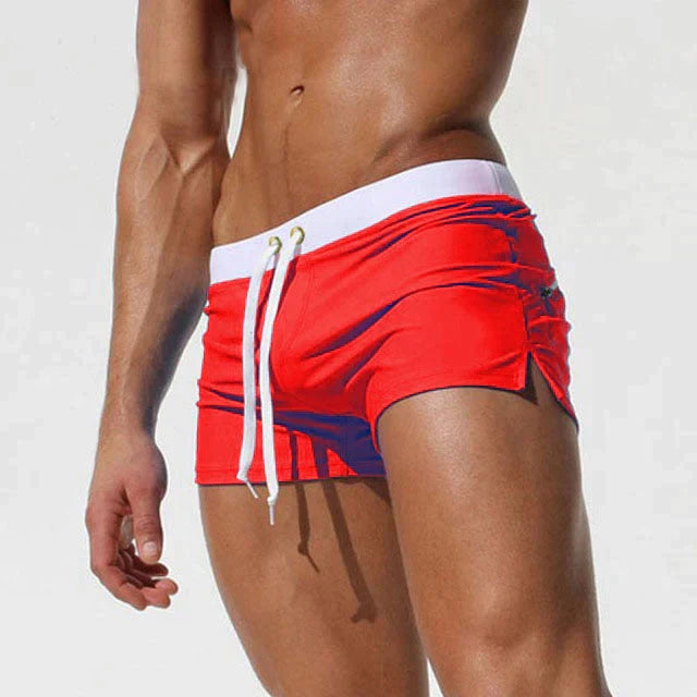 Men's Fitted Swim Shorts with Split Hem