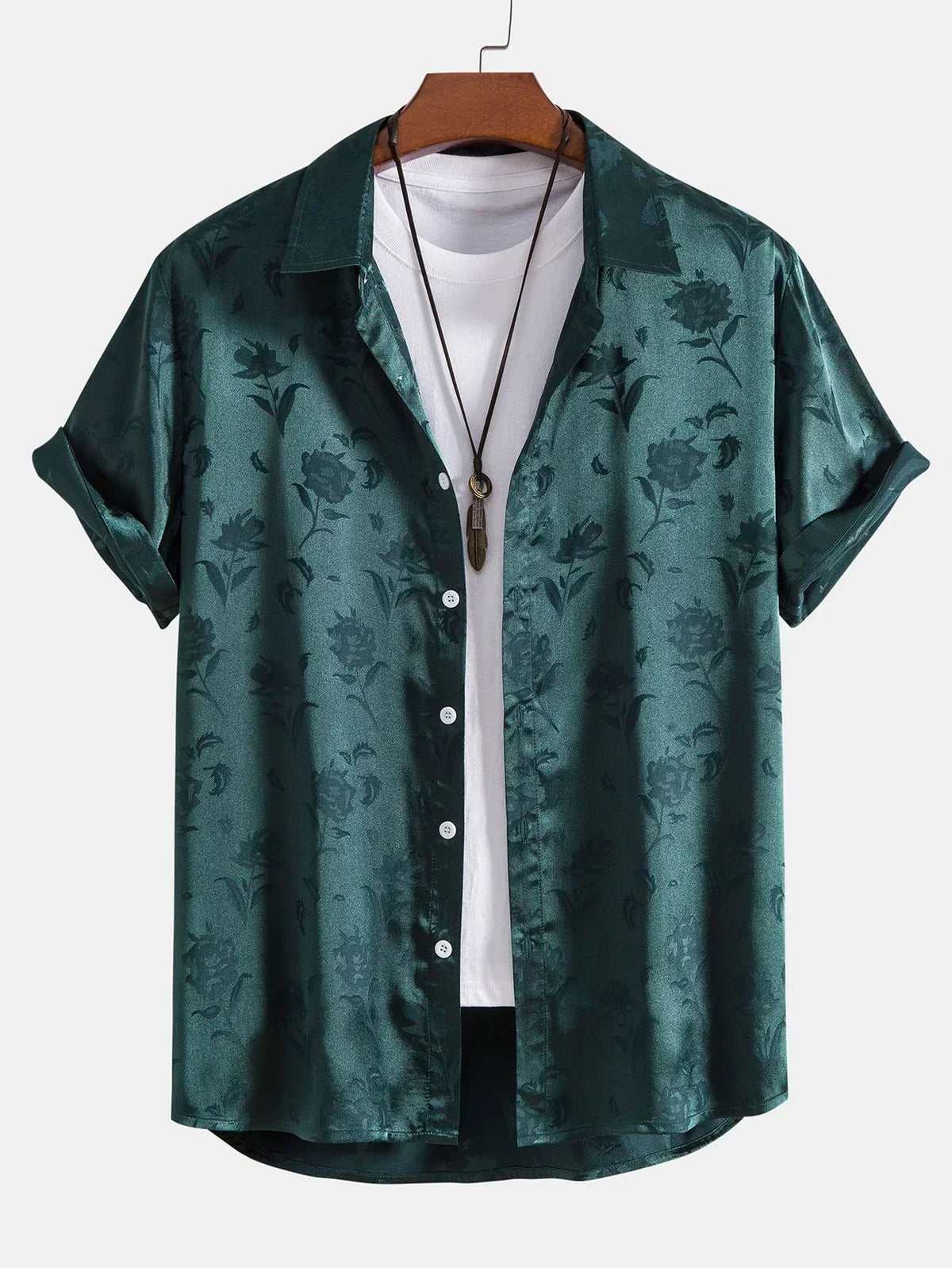 Men's floral short-sleeve shirt – colour option