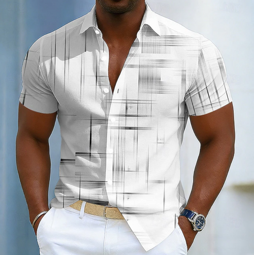 Men's geometric print shirt – colour option