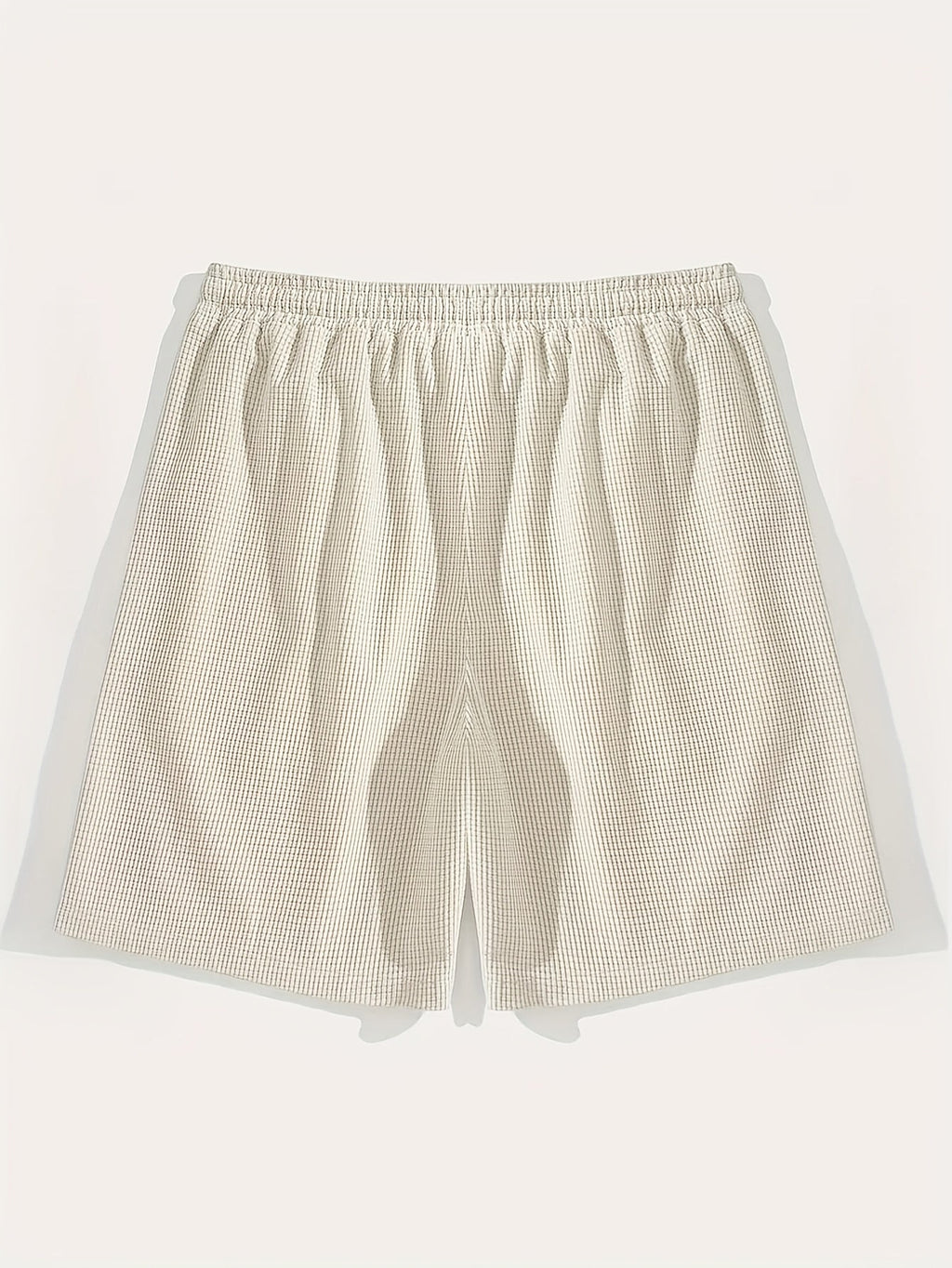 Men's grid texture drawstring shorts – detail view