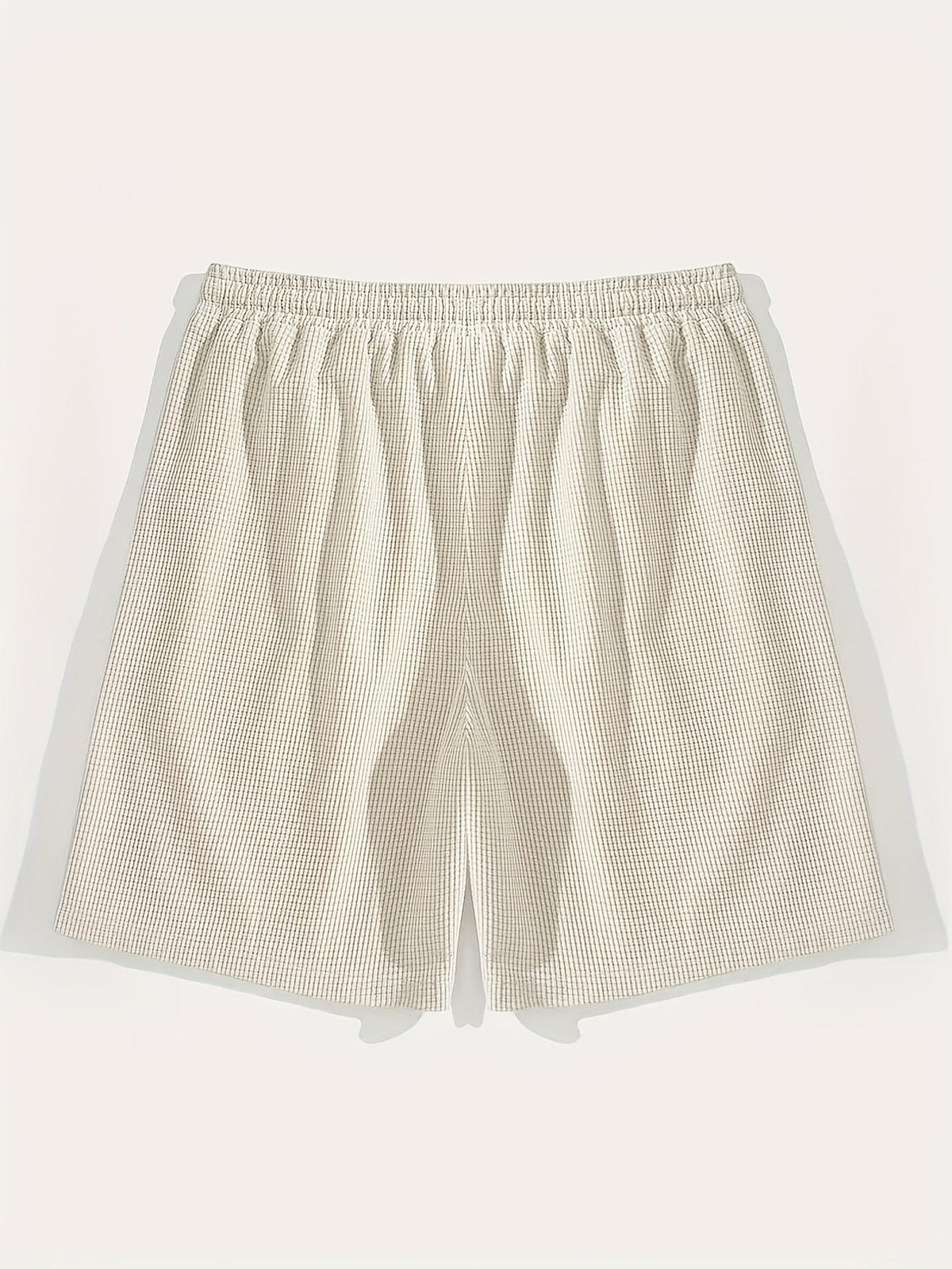 Men's grid texture drawstring shorts – detail view
