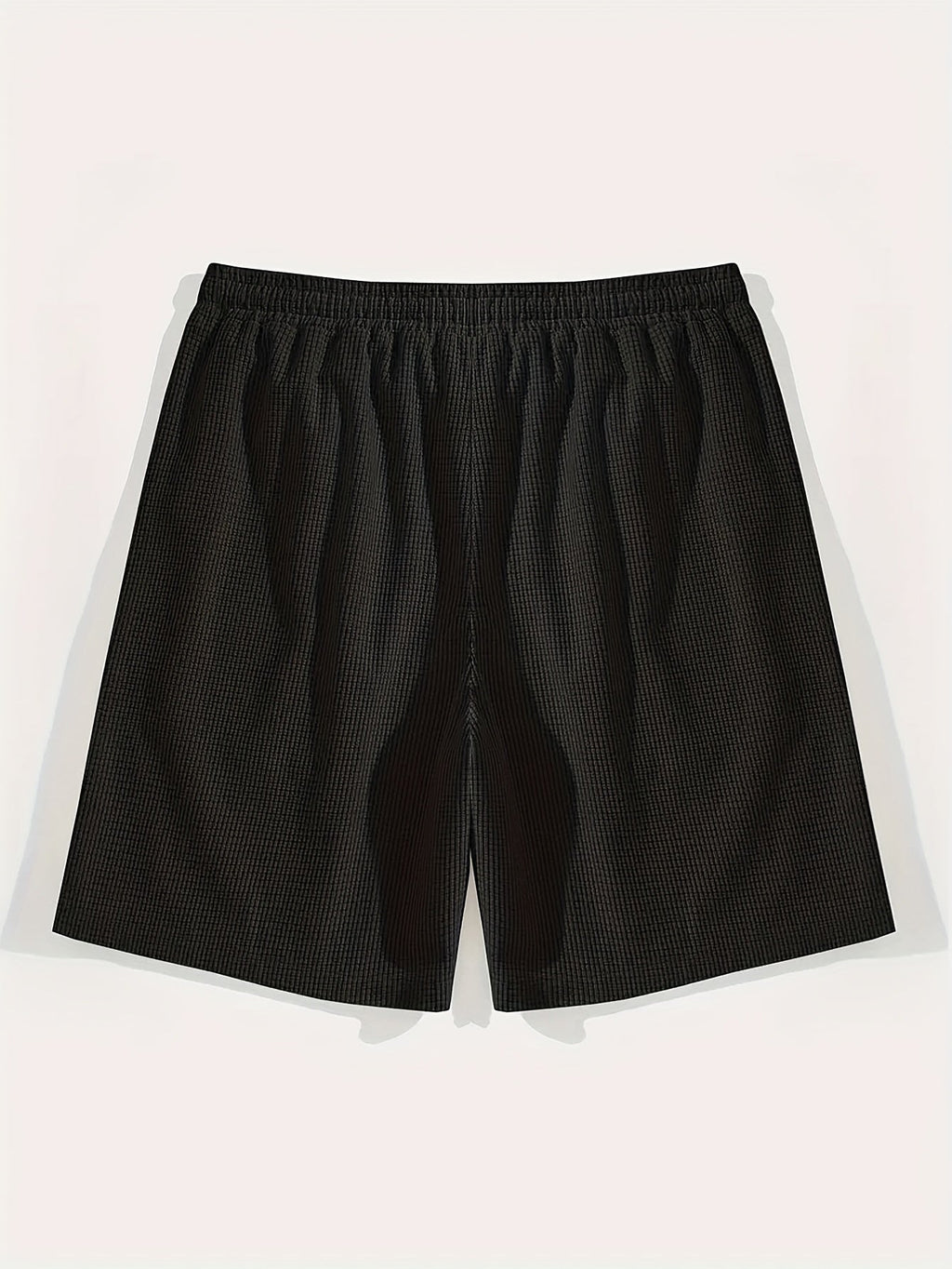 Men's grid texture drawstring shorts – detail view
