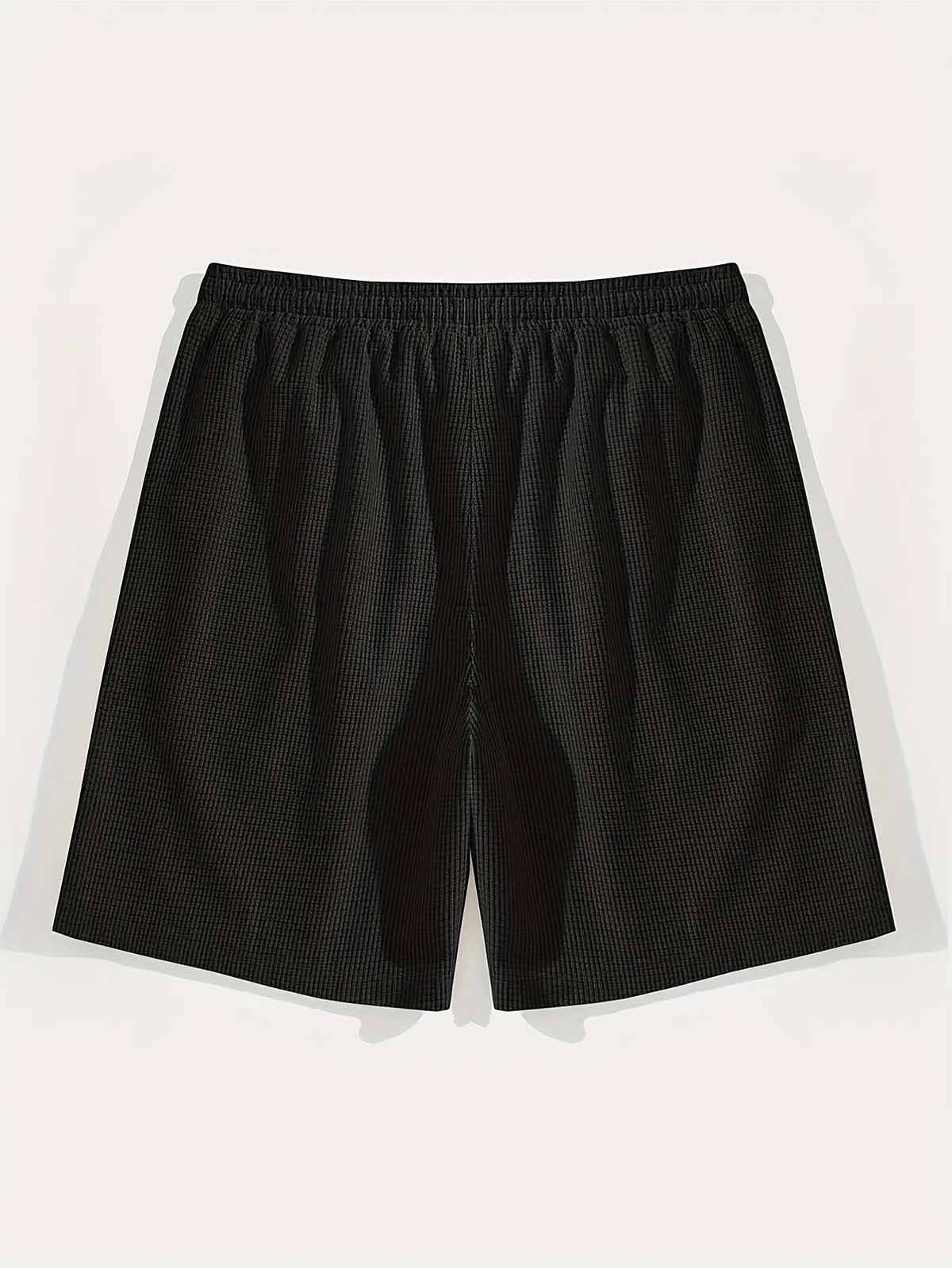 Men's grid texture drawstring shorts – detail view