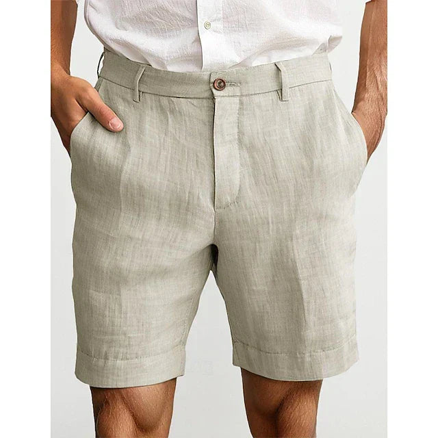 Men's linen-look tailored shorts – colour option