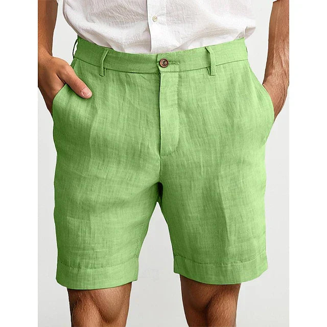 Men's linen-look tailored shorts – colour option