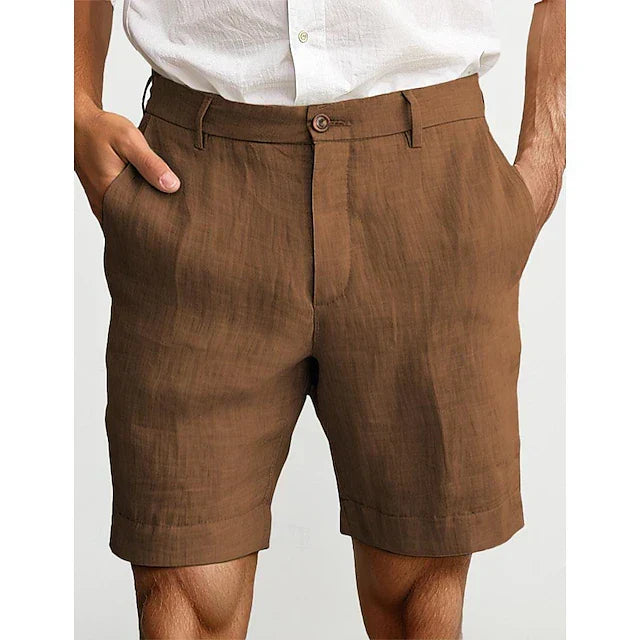 Men's linen-look tailored shorts – colour option