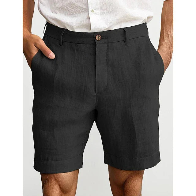 Men's linen-look tailored shorts – colour option
