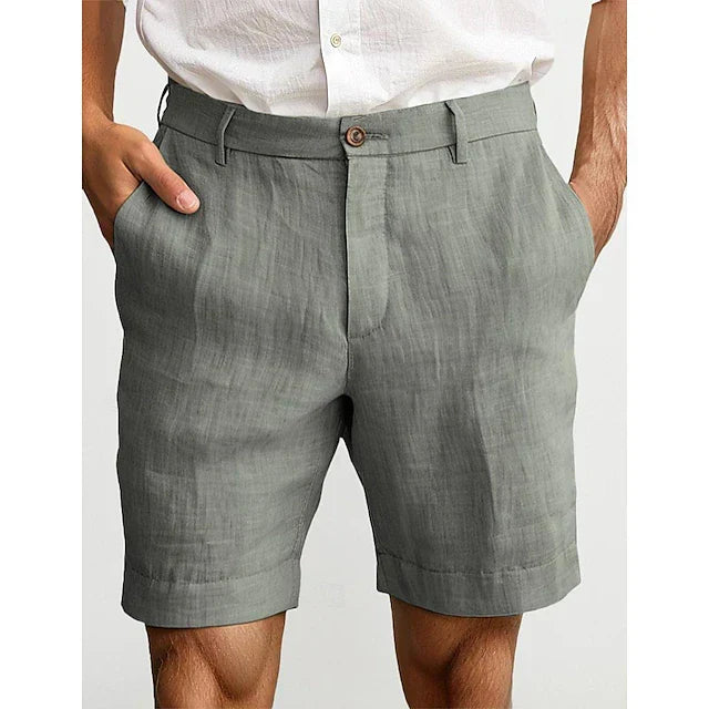 Men's linen-look tailored shorts – alternate view