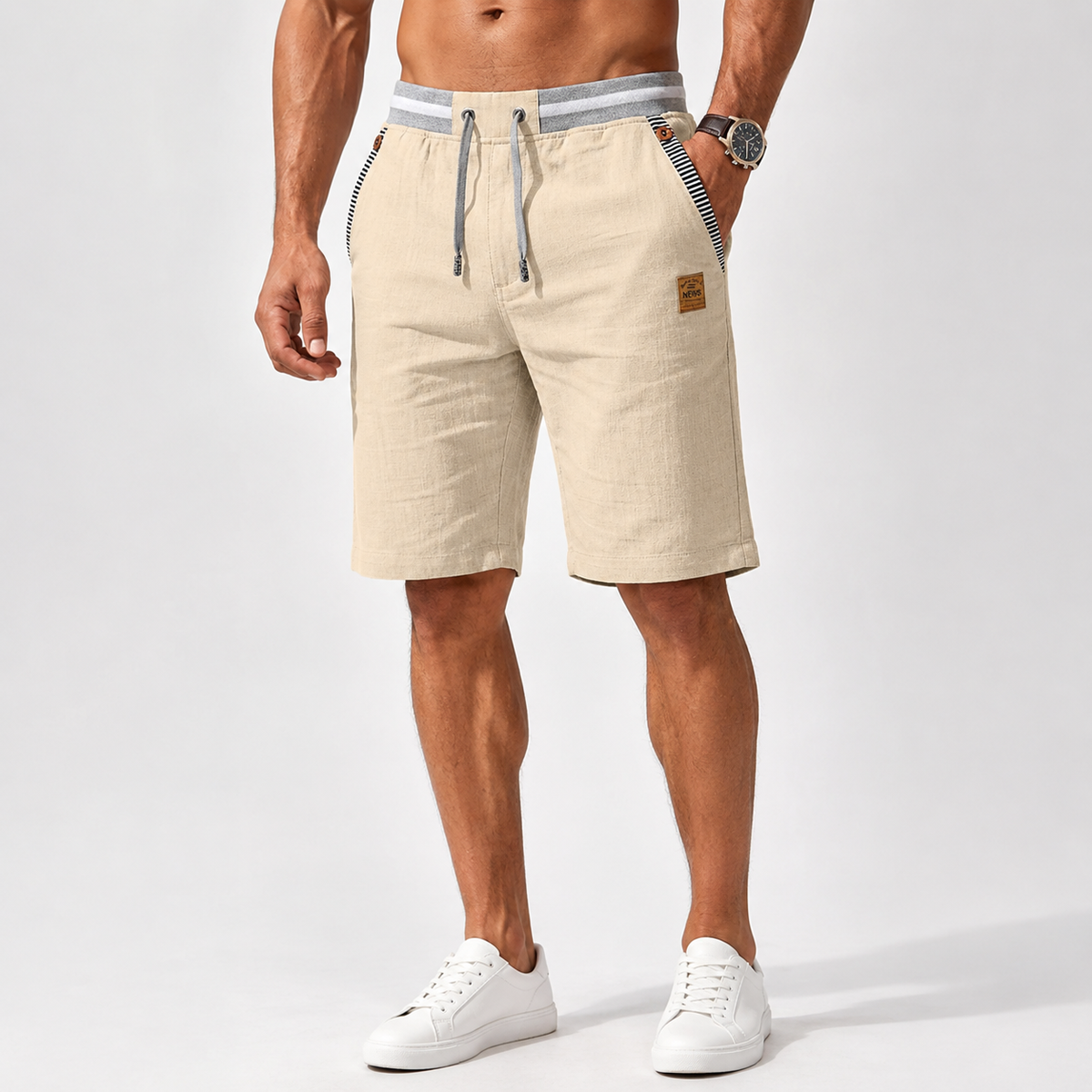 Men's linen-look beach shorts – colour option