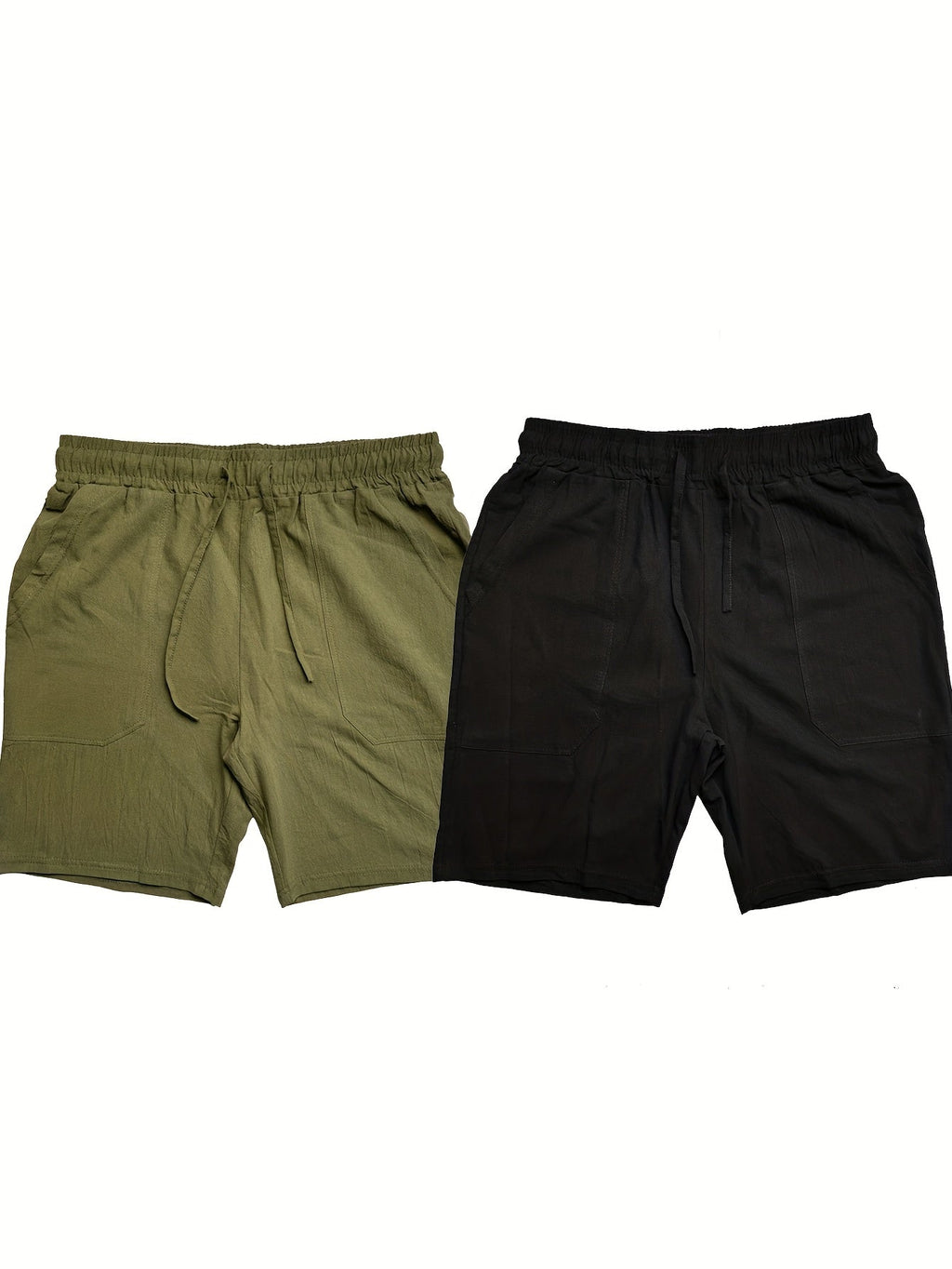 Men's cotton-blend drawstring shorts 2-pack – colour option