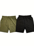 Men's cotton-blend drawstring shorts 2-pack – colour option