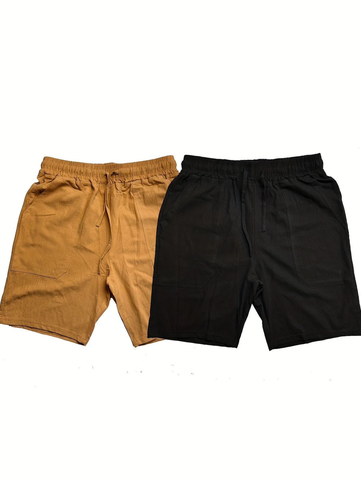 Men's cotton-blend drawstring shorts 2-pack – colour option