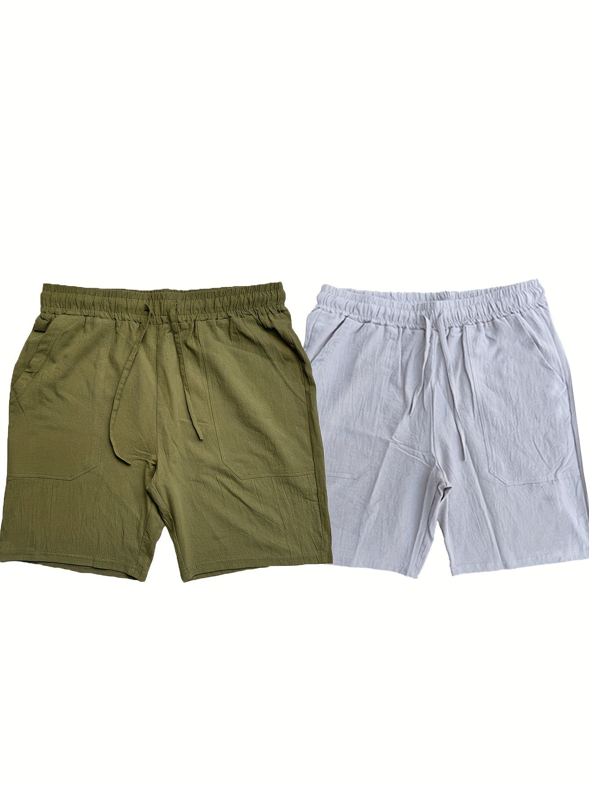 Men's cotton-blend drawstring shorts 2-pack – colour option