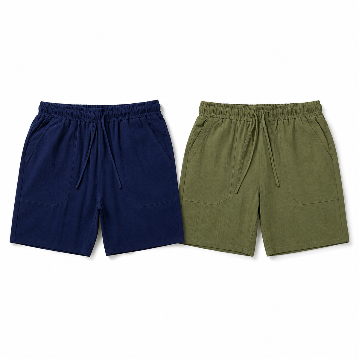 Men's cotton-blend drawstring shorts 2-pack – alternate view